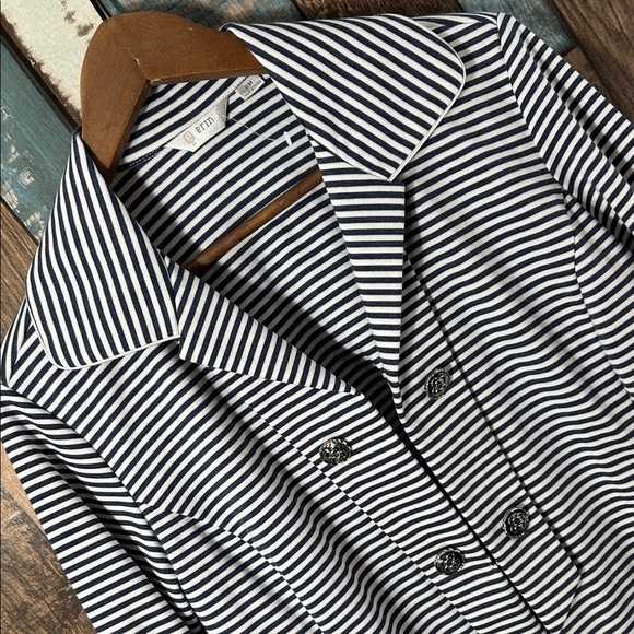 Erin  London Blue and White Striped sailorWomen's Jacket - Picture 11 of 16
